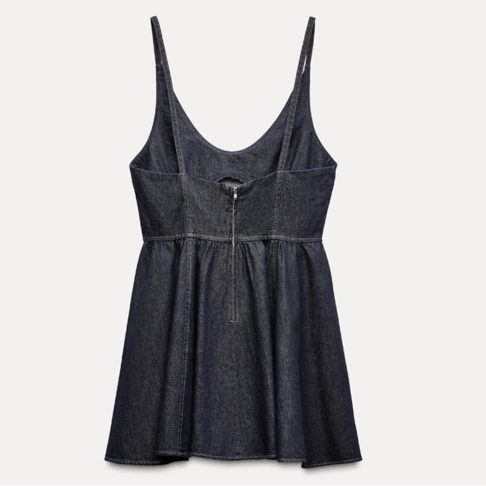 NEW! Zara Denim Pinafore Dress - Picture 5 of 10